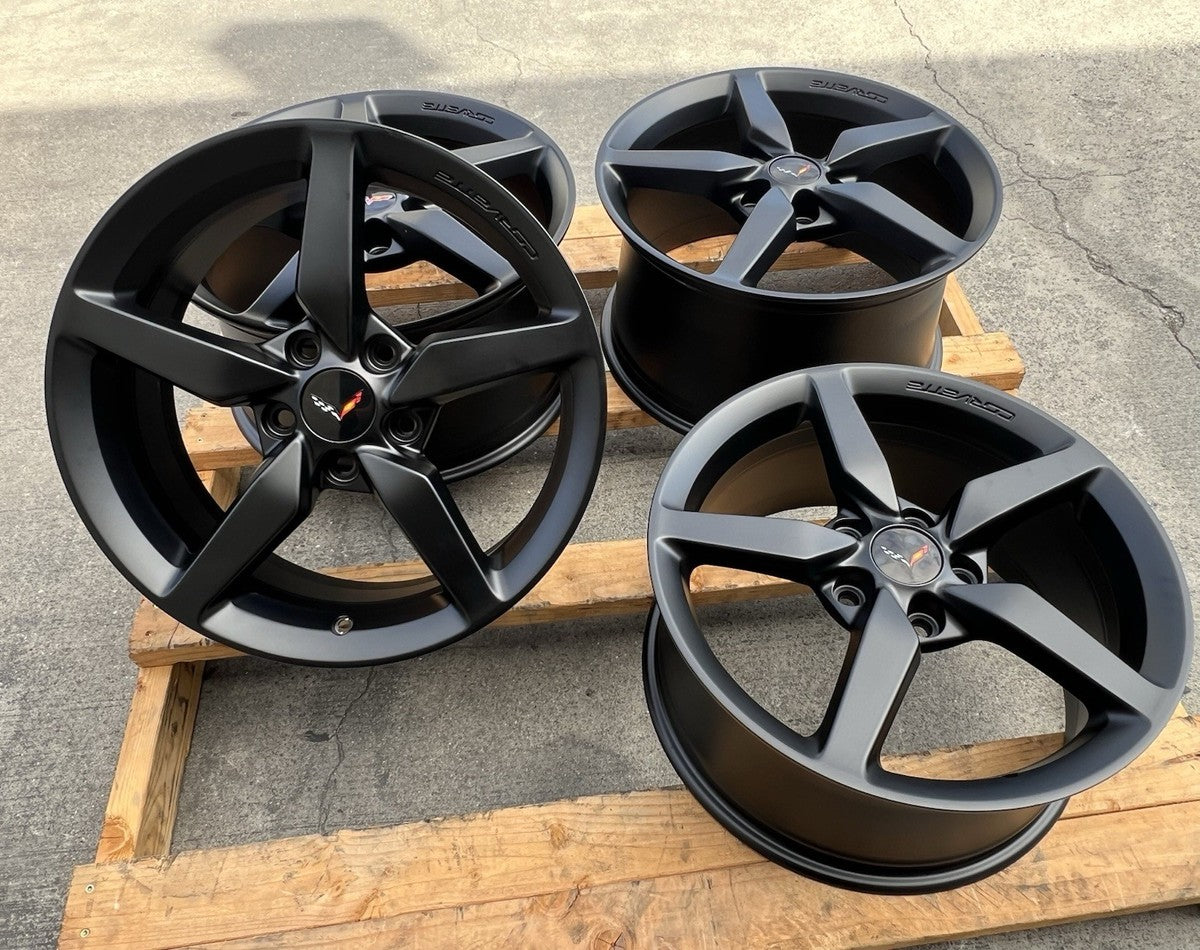 18” 19" Original Corvette C7 Z51 Black Factory OEM Wheels Rims Stock Stingray